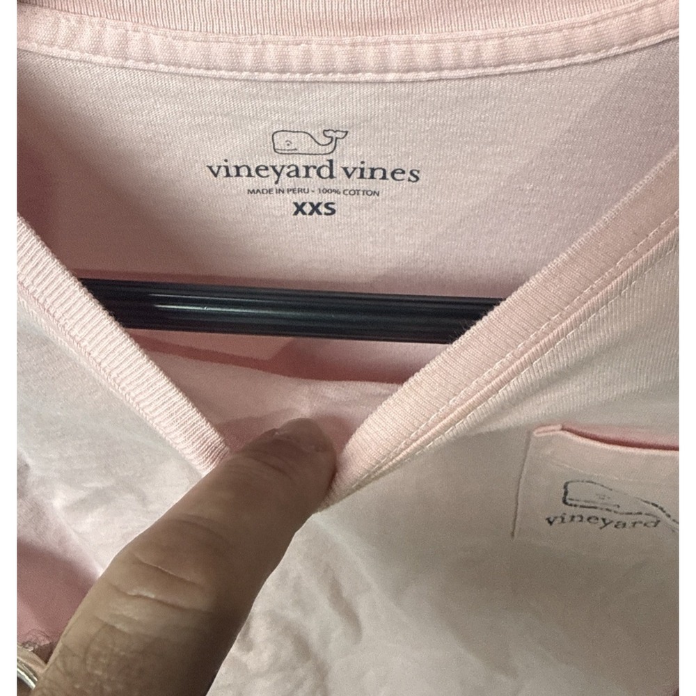 Vineyard Vines Long Sleeve Vintage Whale Print Top XXS Flamingo Pink Distressed - Picture 4 of 7